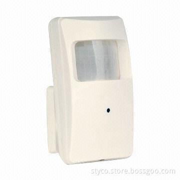 Real PIR Detector Hidden Camera with Alarm Output, 3.7mm Pinhole Lens and 600TVL Resolution